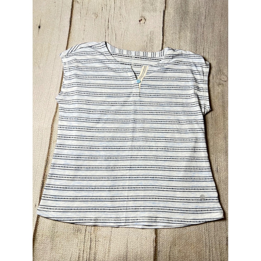 T by Talbots Striped Sleeveless Top Womens Large Petite Blue Nautical Casual